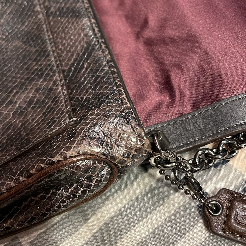 Coach Kristen python gunmetal petite crossbody / clutch bag - Picture 16 of 16
